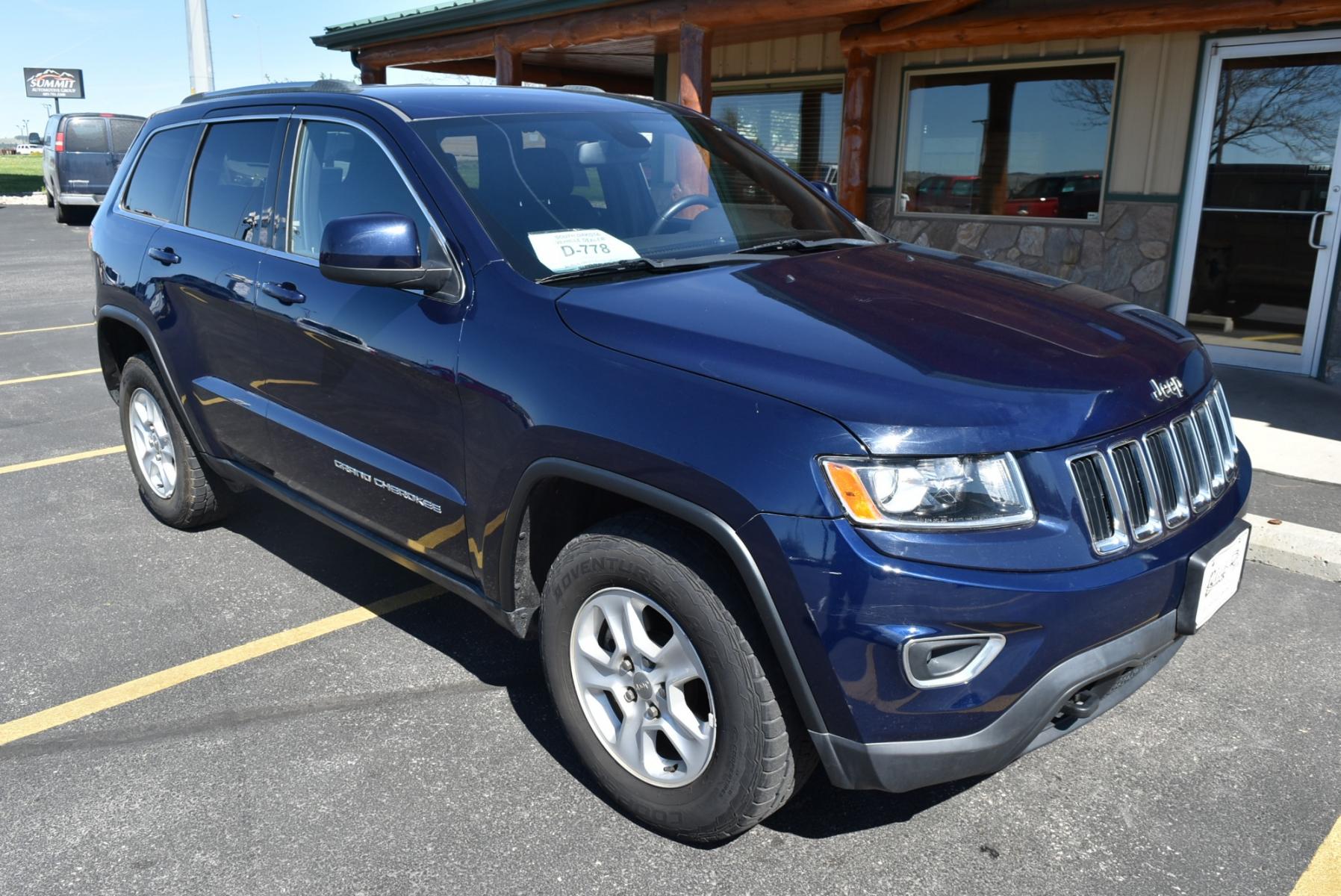 2014 Blue /Black Jeep Grand Cherokee Laredo (1C4RJFAG6EC) with an 3.6L V6 24 Valve VVT engine, 8-Speed Automatic transmission, located at 1600 E Hwy 44, Rapid City, SD, 57703, (605) 716-7878, 44.070232, -103.171410 - Photo #0